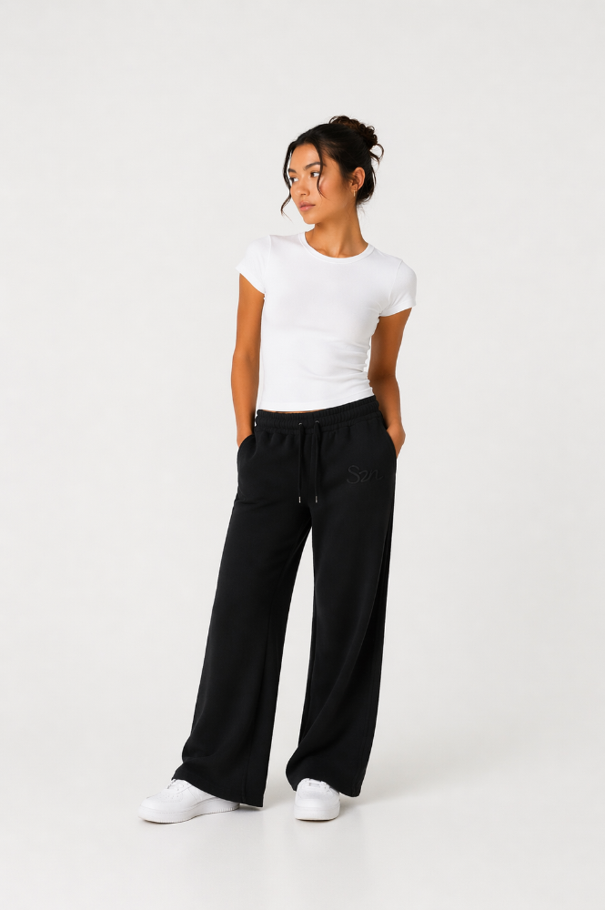 black Lined pants